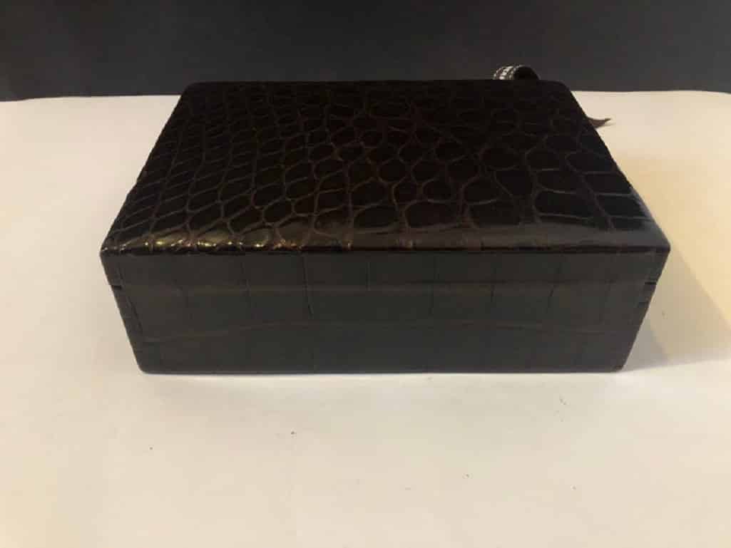 Jewellery Box Decorative Box Circa 1950 Antique Alligator French - Image 5