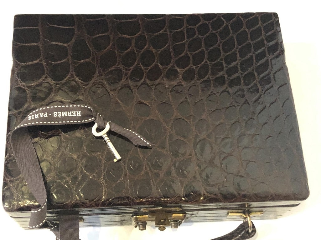 Jewellery Box Decorative Box Circa 1950 Antique Alligator French - Image 3