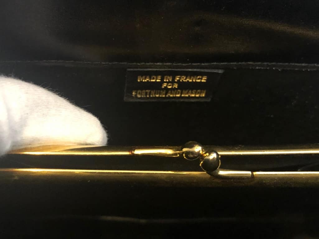 Shiny Black Cordelière Handbag FORTNUM & MASON 1950's Made In France - Image 9