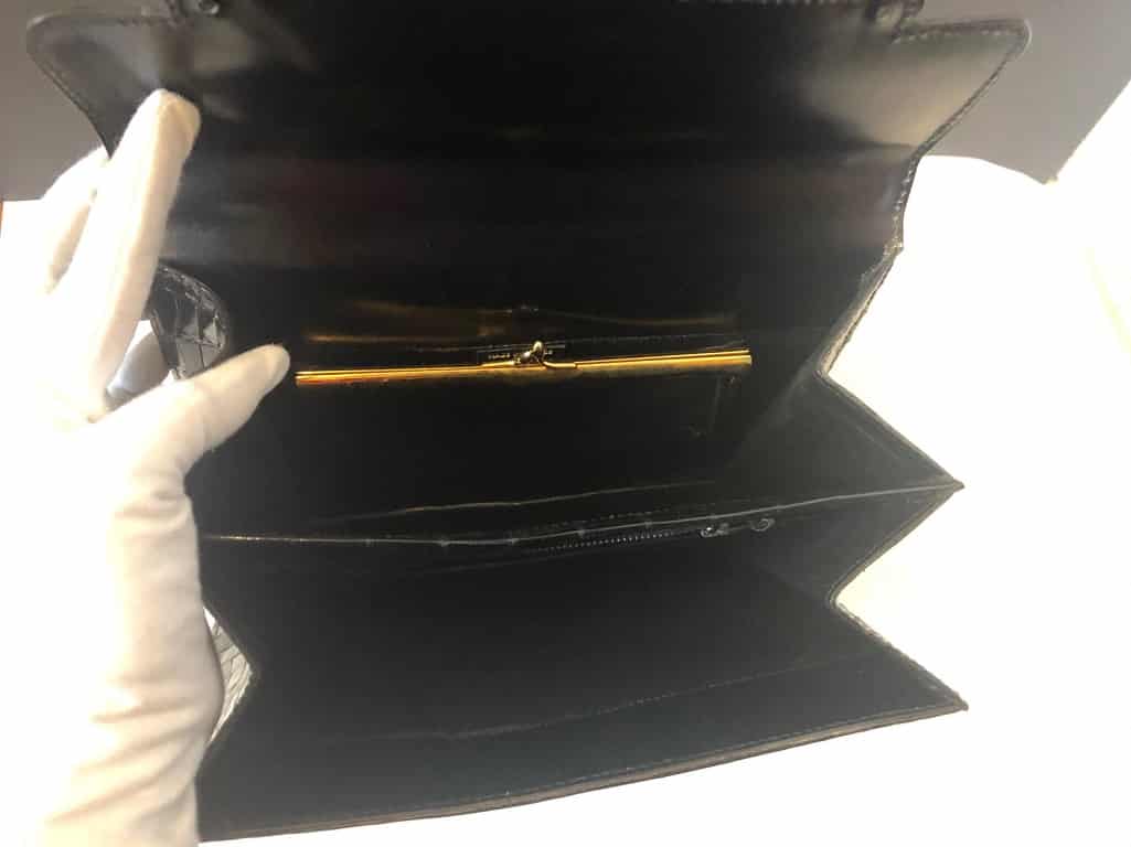 Shiny Black Cordelière Handbag FORTNUM & MASON 1950's Made In France - Image 11