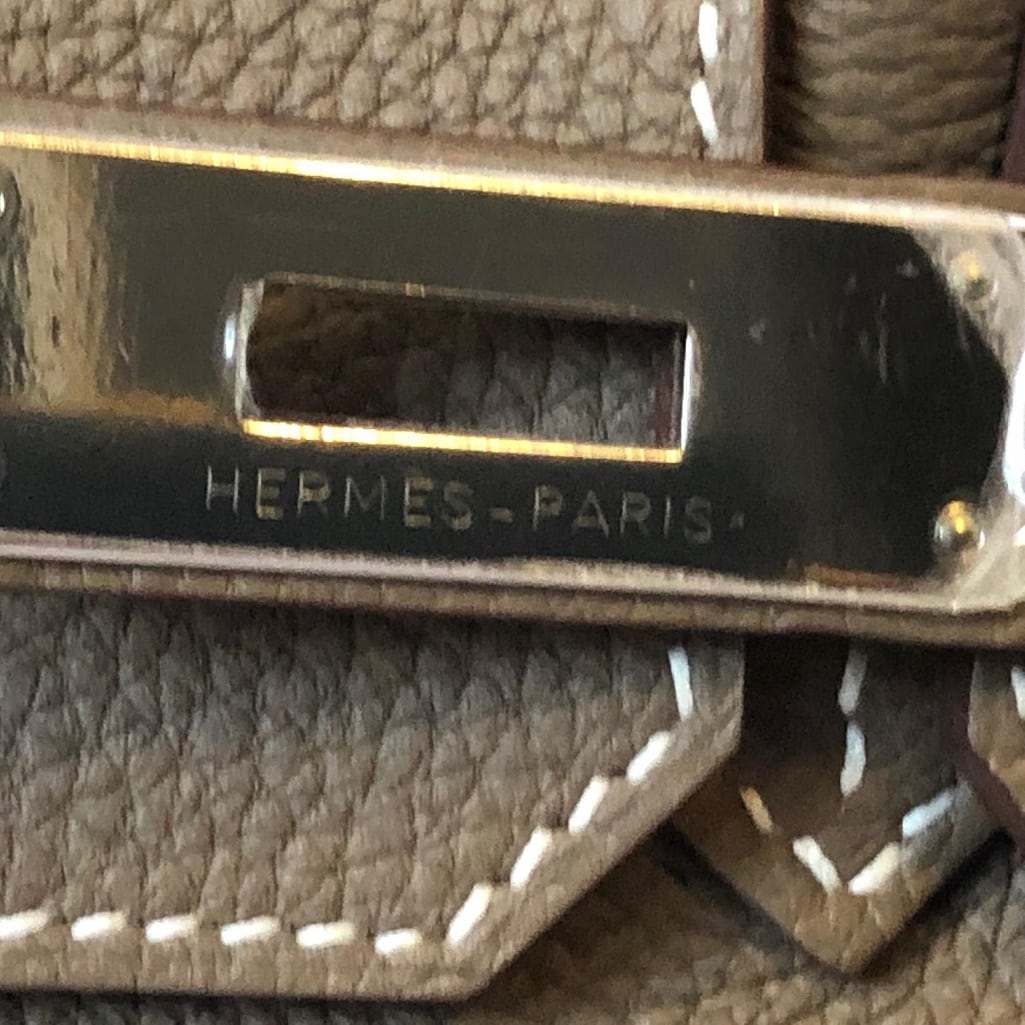 HERMÈS Etoupe Togo Birkin 30 Palladium Hardware AS NEW - Image 10