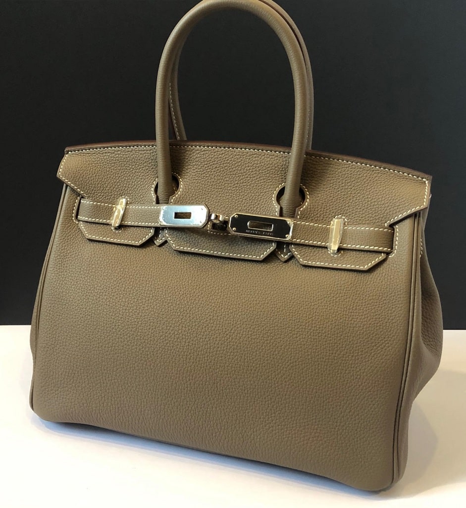 HERMÈS Etoupe Togo Birkin 30 Palladium Hardware AS NEW - Image 6
