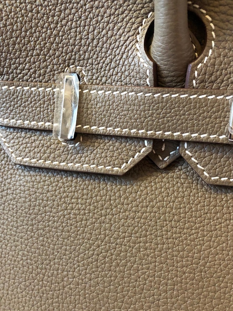 HERMÈS Etoupe Togo Birkin 30 Palladium Hardware AS NEW - Image 12