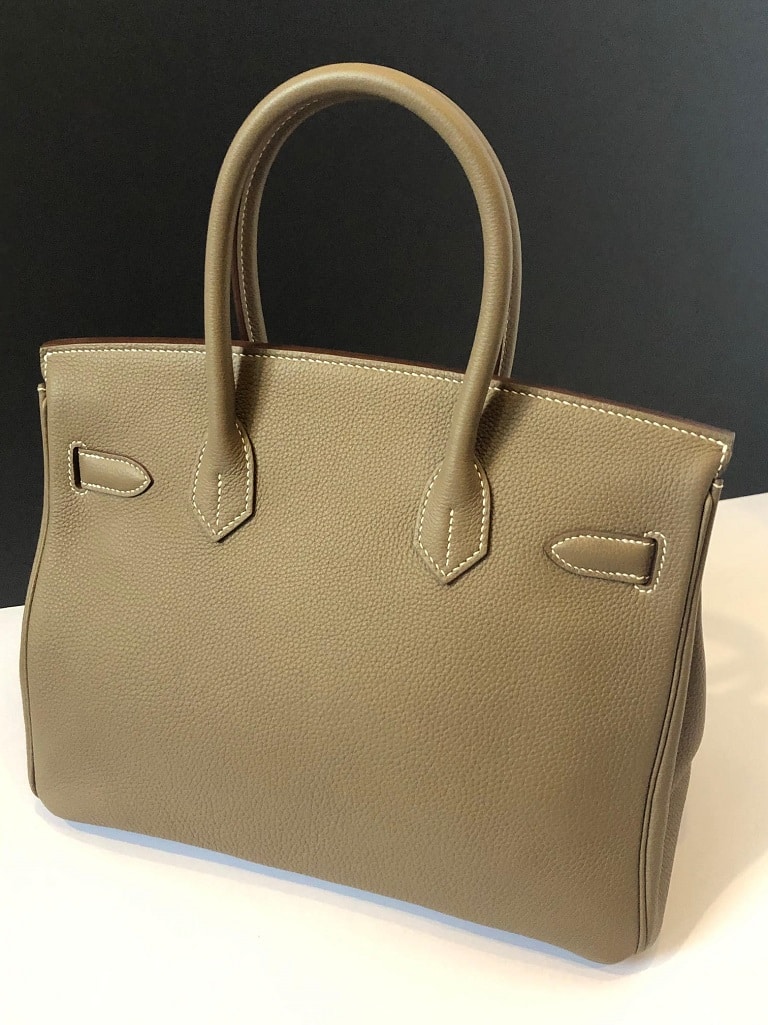 HERMÈS Etoupe Togo Birkin 30 Palladium Hardware AS NEW - Image 4