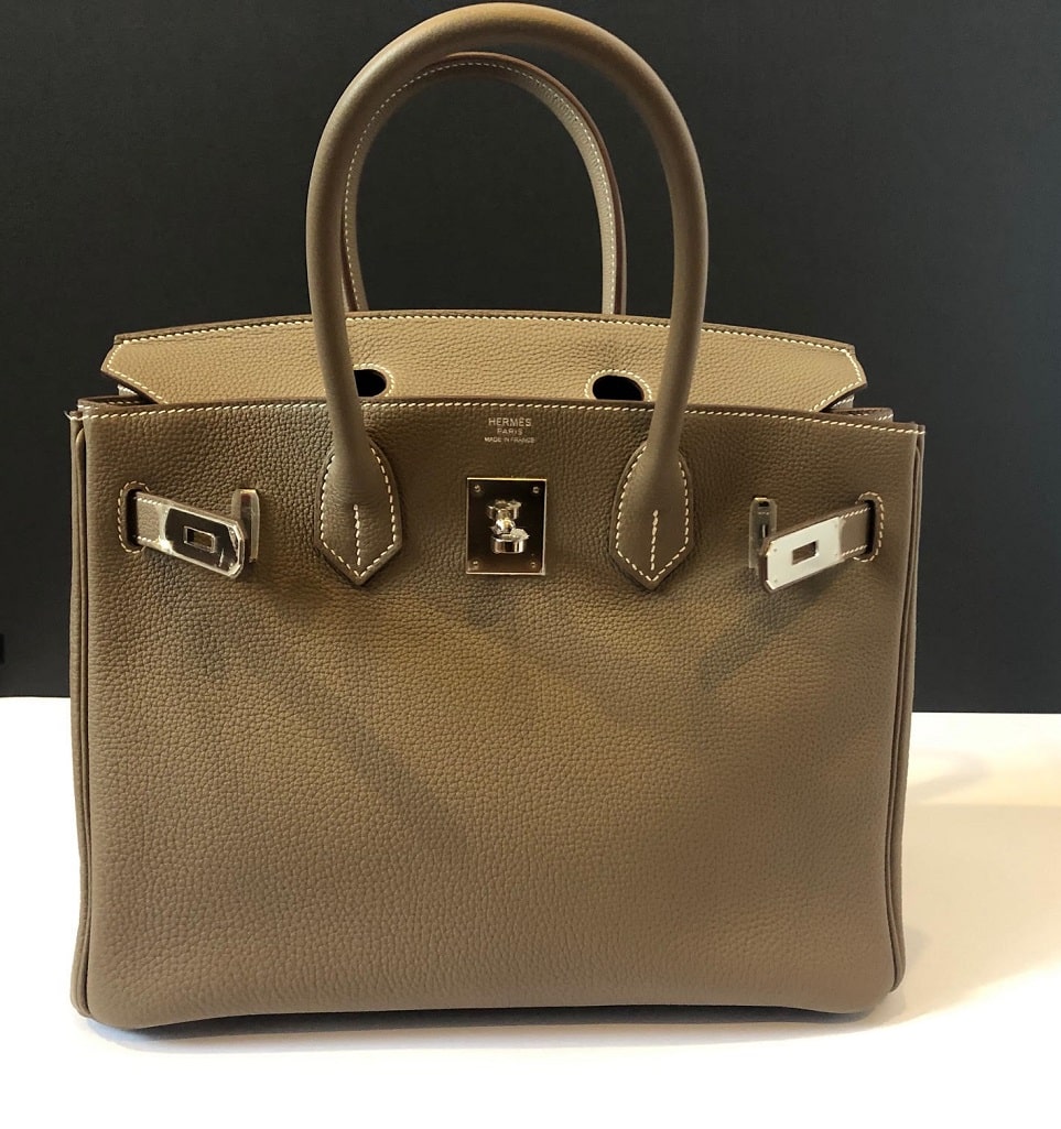 HERMÈS Etoupe Togo Birkin 30 Palladium Hardware AS NEW - Image 5