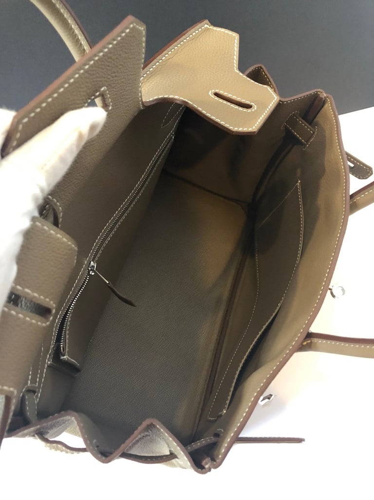 HERMÈS Etoupe Togo Birkin 30 Palladium Hardware AS NEW - Image 7