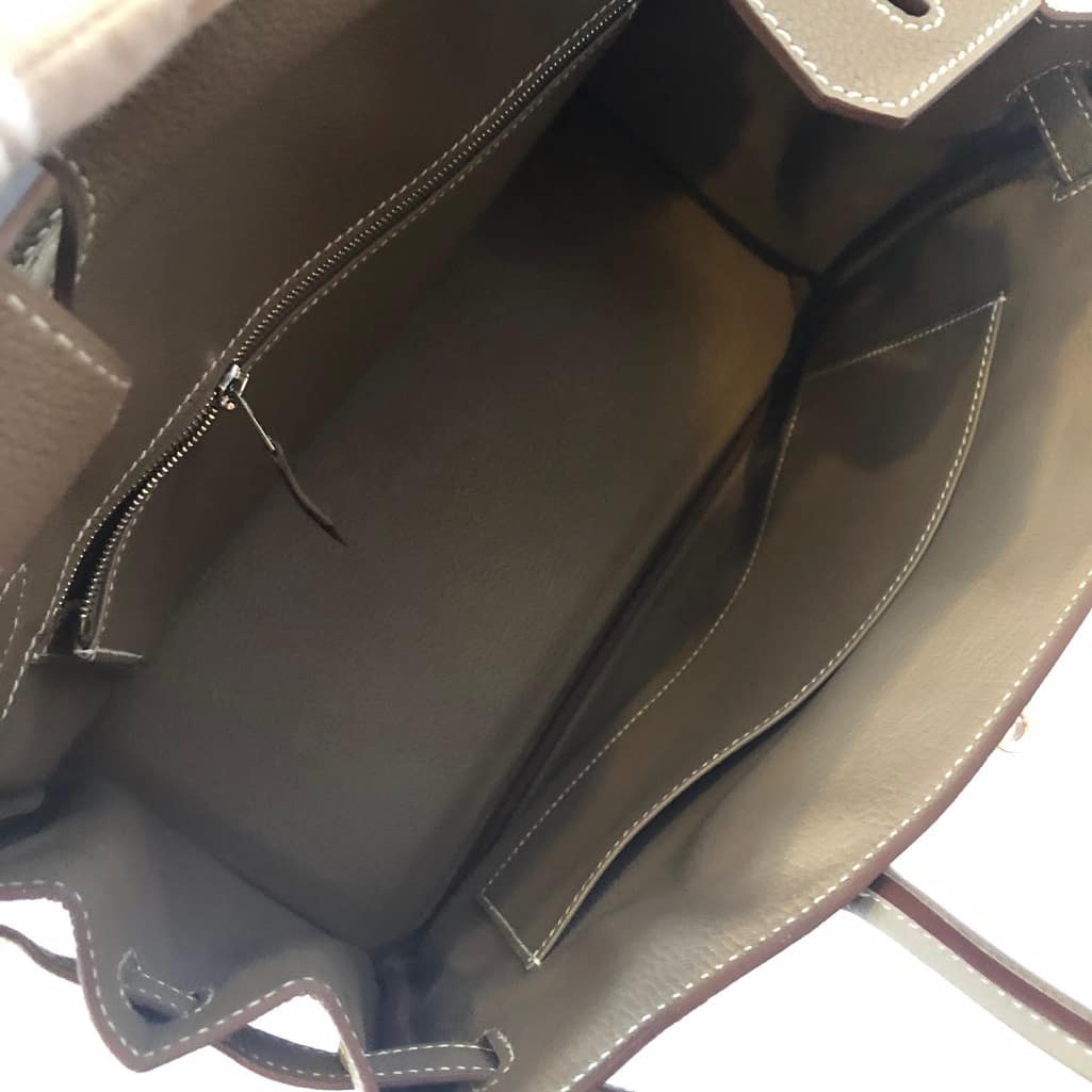 HERMÈS Etoupe Togo Birkin 30 Palladium Hardware AS NEW - Image 8