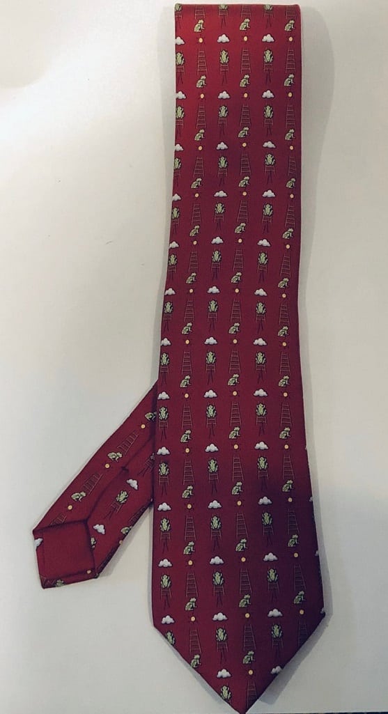 HERMÈS Pre-Owned Frogs Ladders And Clouds Print Tie Vintage - Image 5