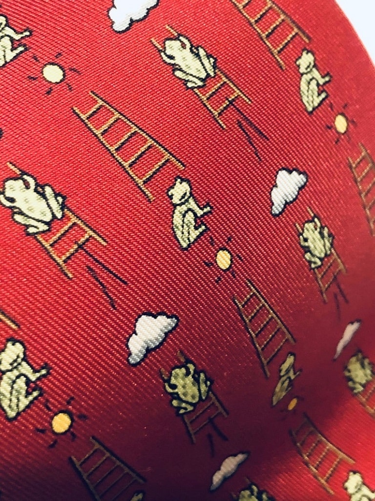 HERMÈS Pre-Owned Frogs Ladders And Clouds Print Tie Vintage - Image 6