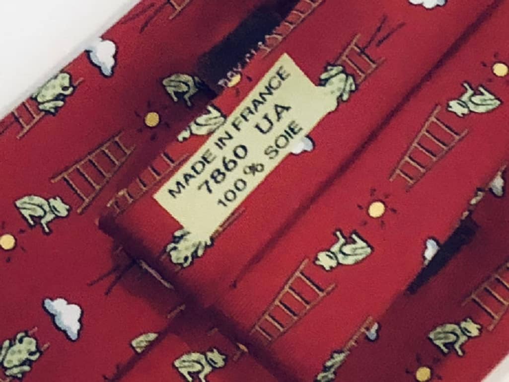 HERMÈS Pre-Owned Frogs Ladders And Clouds Print Tie Vintage - Image 7