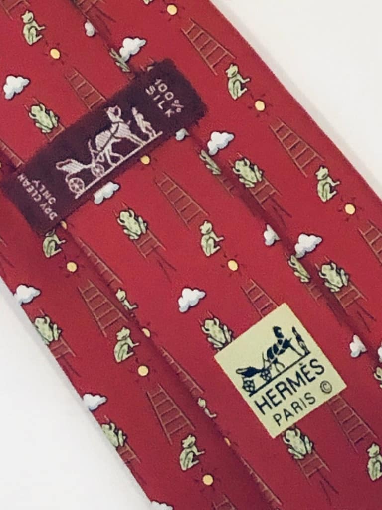 HERMÈS Pre-Owned Frogs Ladders And Clouds Print Tie Vintage - Image 8