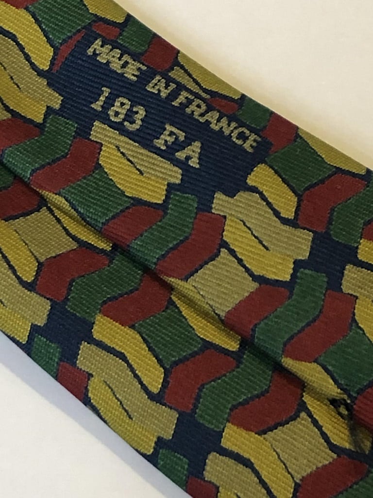 HERMÈS Tie Pre-Owned Zig Zag Geometric Multi 1970-1980's Rare - Image 6