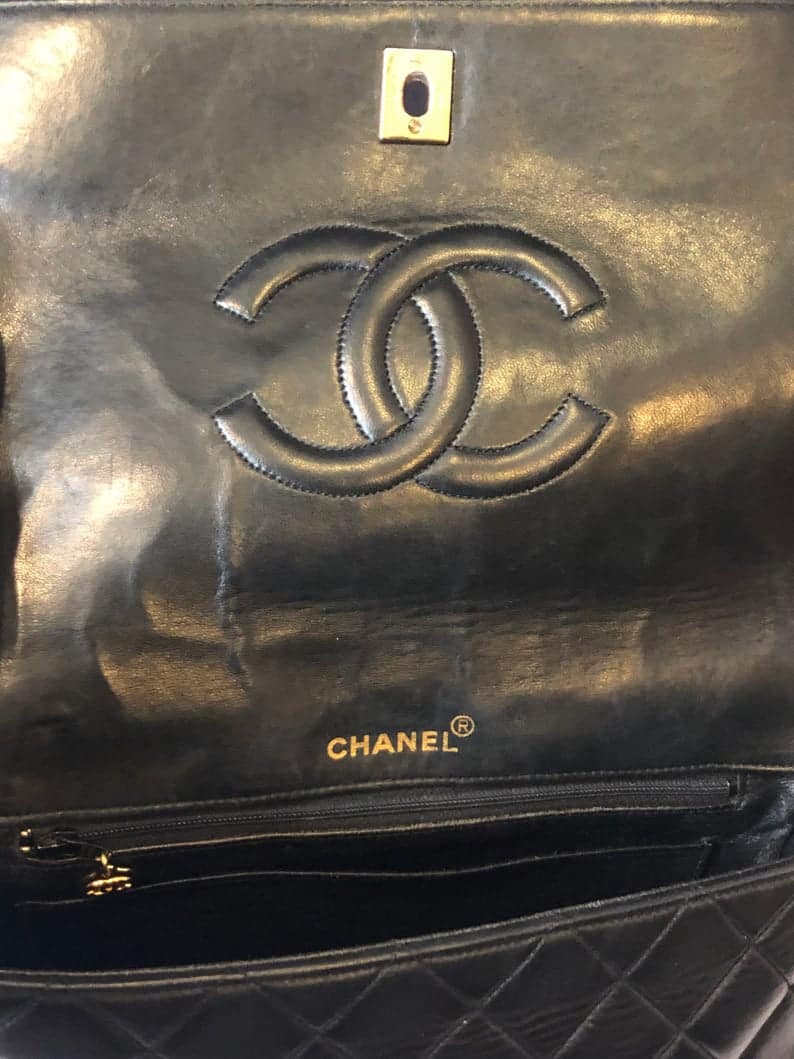 CHANEL Handbag Timeless Lambskin Quilted Horizontal & Vertical Vintage 90s - Image 8