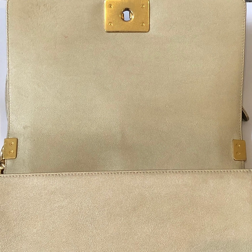 CHANEL Limited Edition Gold CC Cut-Out Boy Bag 2014-2015 - Image 12