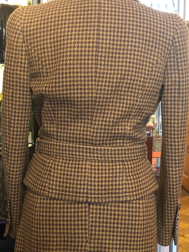 CHANEL 1990s Tweed Two-Piece Suit Belted Jacket Skirt Chanel Iconic Vintage Suit - Image 11
