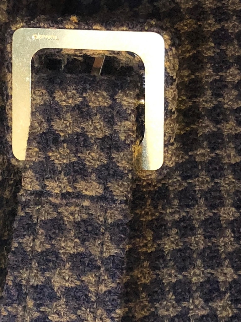 CHANEL 1990s Tweed Two-Piece Suit Belted Jacket Skirt Chanel Iconic Vintage Suit - Image 16