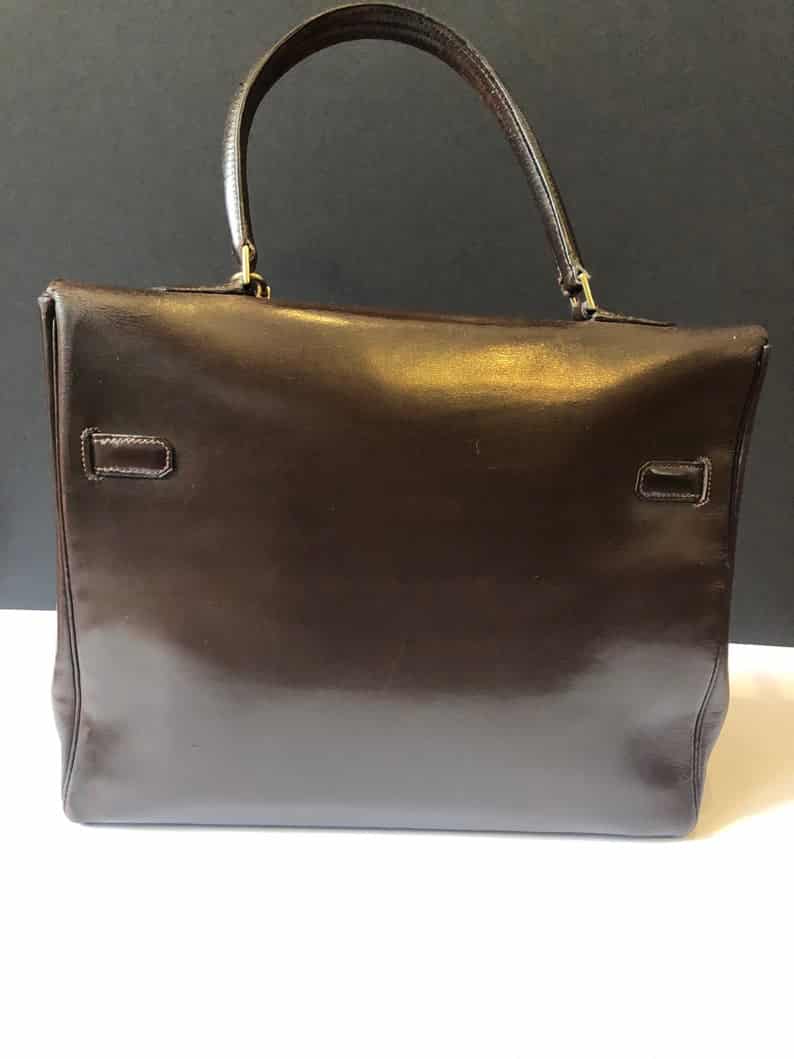 HERMÈS Kelly Monaco Collector Chocolate Brown Box Handbag 1960 - Image 6