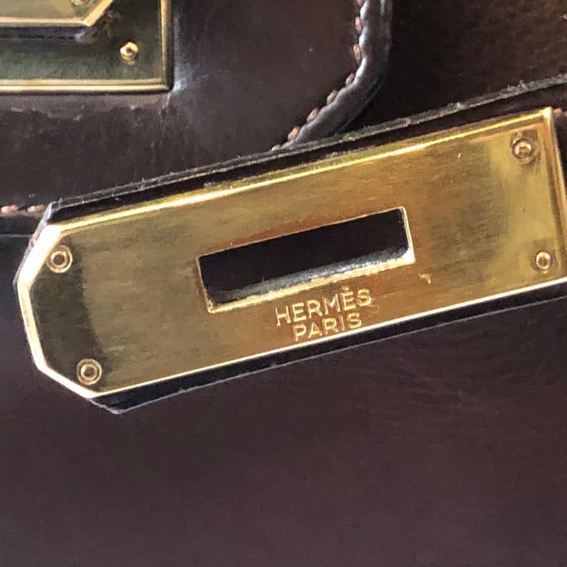 HERMÈS Kelly Monaco Collector Chocolate Brown Box Handbag 1960 - Image 12