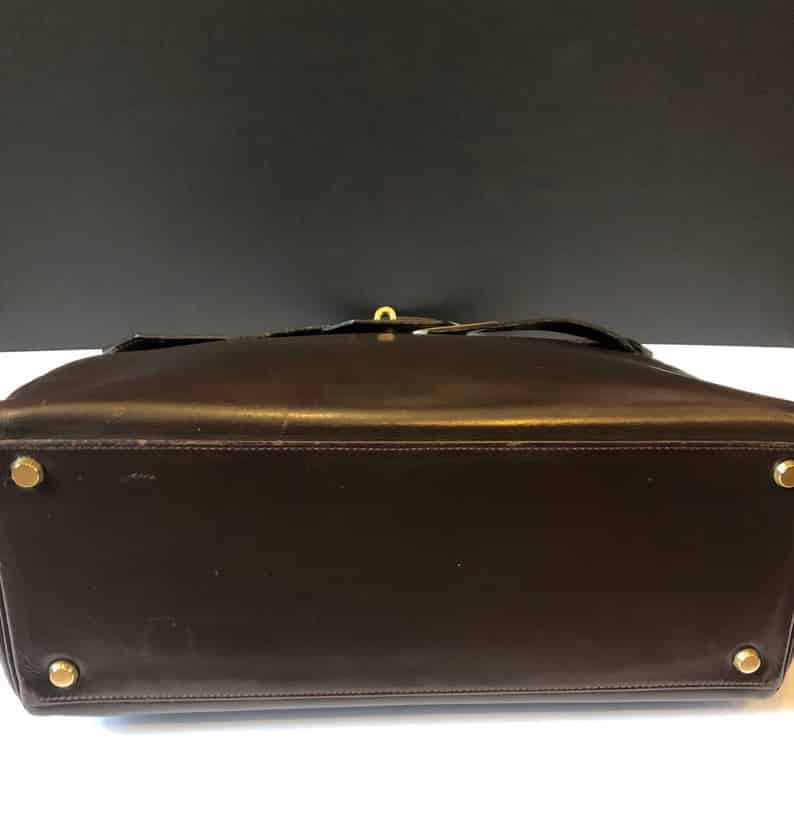 HERMÈS Kelly Monaco Collector Chocolate Brown Box Handbag 1960 - Image 11