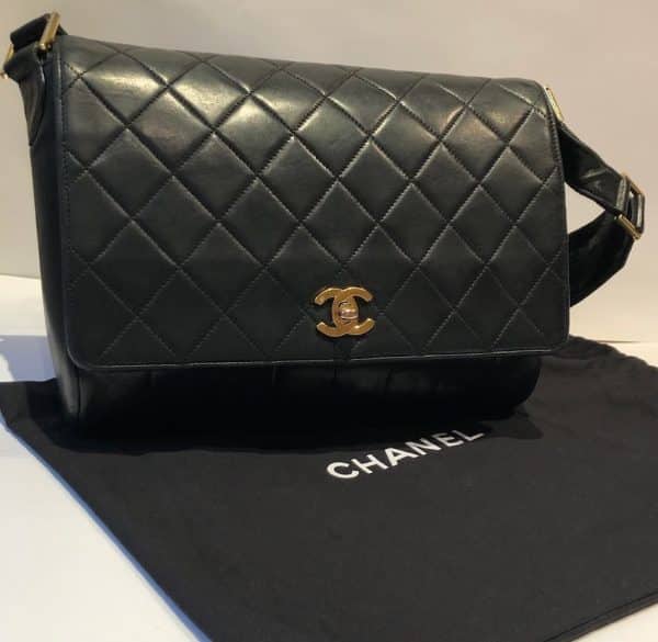 CHANEL Handbag Timeless Lambskin Quilted Horizontal & Vertical Vintage 90s - Image 2