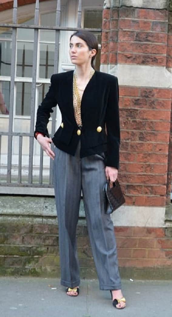 GIORGIO ARMANI Vintage Pinstriped Blazer Trousers Suit 1980's - Image 4