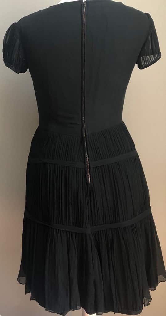 French Couture Dress Black Silk Wasp-Waisted Pleats Circa 1950-1960’s - Could Be Attributed to Christian Dior - Image 5