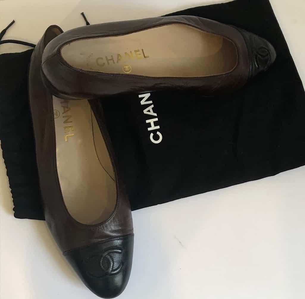 CHANEL Flat Ballet Shoes Ballerinas Bicolour Brown Black - Image 2