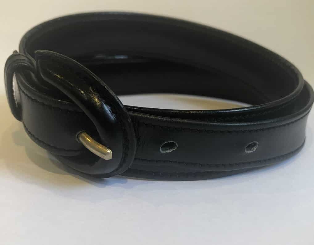 HERMÈS Belt Vintage Calfskin Leather Black Small Rare W/Box - Image 4