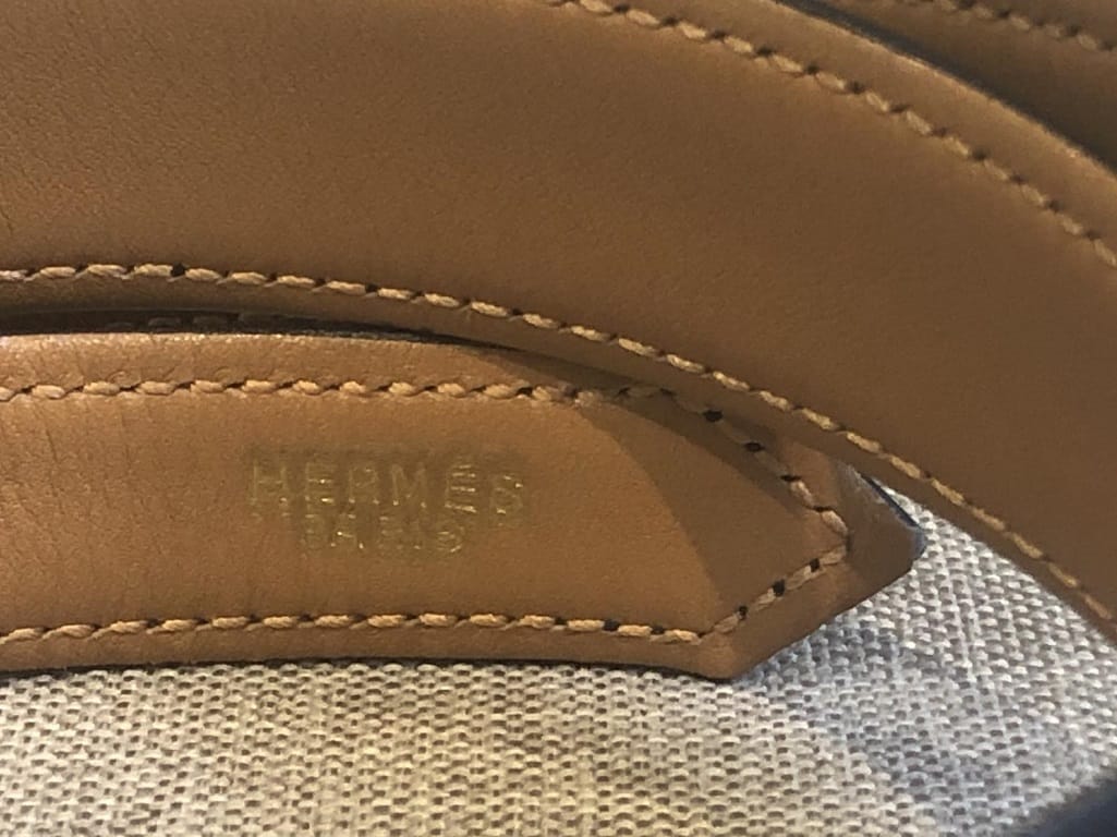 HERMÈS Belt Vintage Calfskin Navy Blue Leather Small Rare W/Box - Image 10