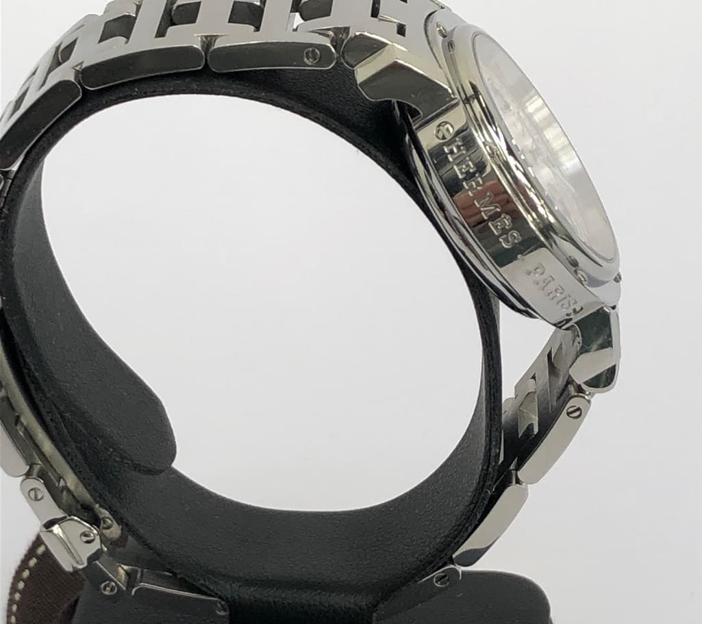 HERMÈS Pink Mother of Pearl Clipper Chronograph CL1.310 Women's Wristwatch 31 mm - Image 7