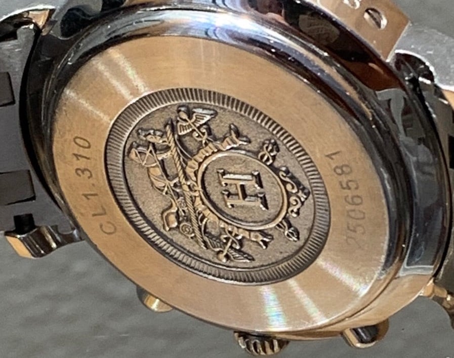 HERMÈS Pink Mother of Pearl Clipper Chronograph CL1.310 Women's Wristwatch 31 mm - Image 14