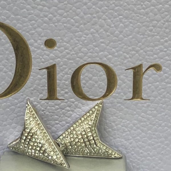 CHRISTIAN DIOR Vintage Arrow Crystal Art Deco Clip-On Earrings 1980s - Image 6