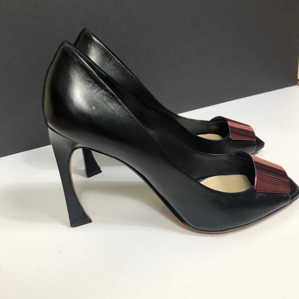 DIOR Pump Heeled Stiletto Black Buckle 39 - Image 9