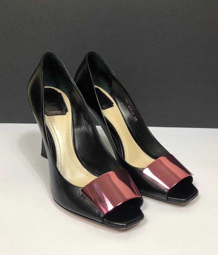 DIOR Pump Heeled Stiletto Black Buckle 39