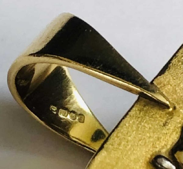 18K Ring Gold Amethyst Rock Retro Vintage Square Rare - Image 6