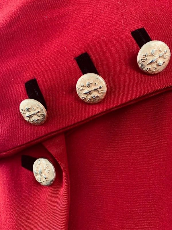 ESCADA Vintage Red Jacket Jewel Buttons Hunting Equestrian Style 1980s - Image 2