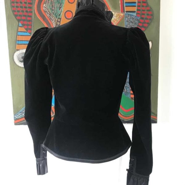 YVES SAINT-LAURENT Couture 1970s Vintage Russian Ballet Collection Black Velvet Jacket and Long Black Moire Skirt 2 Pcs - Image 5