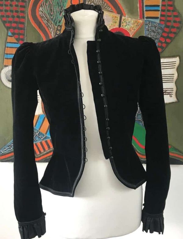 YVES SAINT-LAURENT Couture 1970s Vintage Russian Ballet Collection Black Velvet Jacket and Long Black Moire Skirt 2 Pcs - Image 6