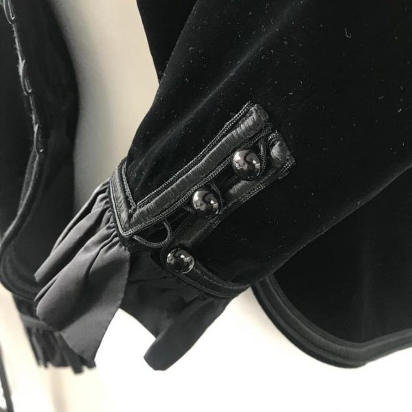 YVES SAINT-LAURENT Couture 1970s Vintage Russian Ballet Collection Black Velvet Jacket and Long Black Moire Skirt 2 Pcs - Image 7