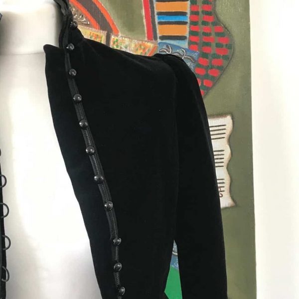 YVES SAINT-LAURENT Couture 1970s Vintage Russian Ballet Collection Black Velvet Jacket and Long Black Moire Skirt 2 Pcs - Image 8