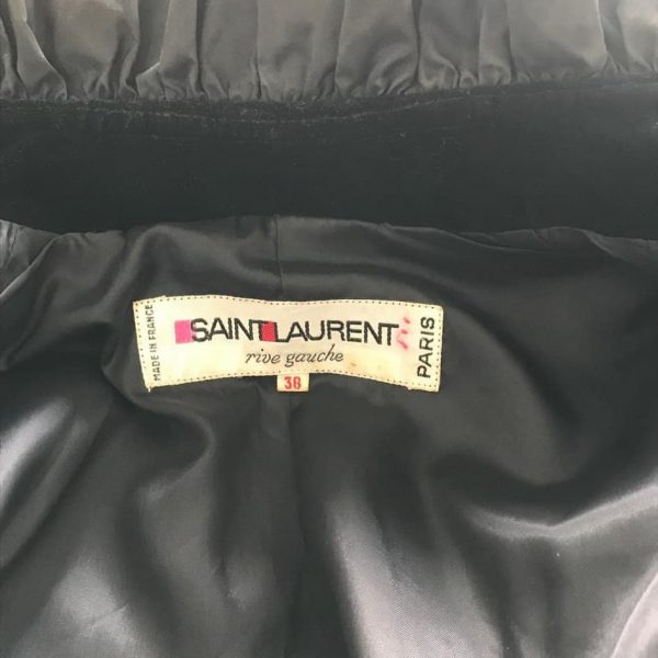 YVES SAINT-LAURENT Couture 1970s Vintage Russian Ballet Collection Black Velvet Jacket and Long Black Moire Skirt 2 Pcs - Image 10