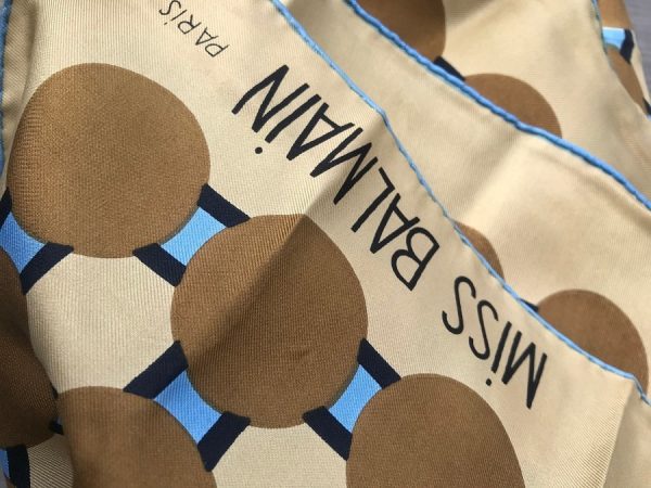 BALMAIN Scarf Vintage Miss Balmain Silk Geometric Rare 1960-1970 - Image 8