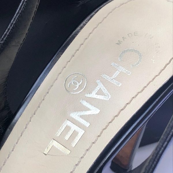 CHANEL Slingback Pumps CC Logo Pearls Black - Image 9