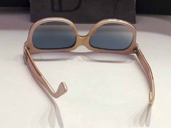 EMMANUELLE KHANH Dust Pink Diamante Sunglasses Vintage Square oversized frame glasses - Image 5