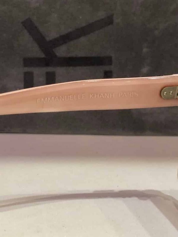 EMMANUELLE KHANH Dust Pink Diamante Sunglasses Vintage Square oversized frame glasses - Image 6