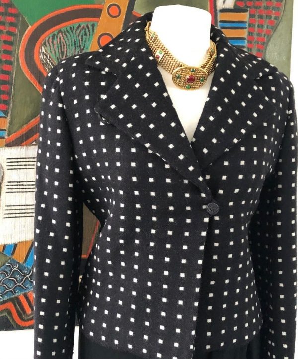 EMPORIO ARMANI Vintage Blazer Black White Runway Collection Jacket 1980s - Image 5