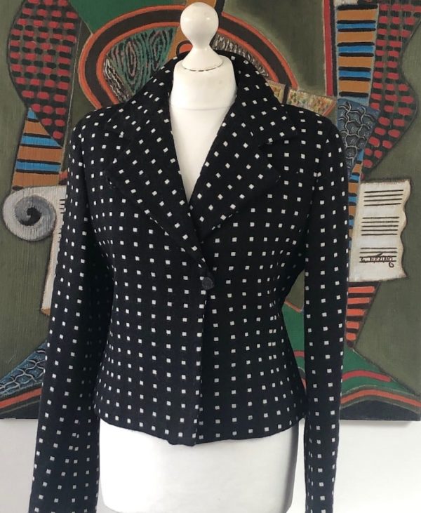 EMPORIO ARMANI Vintage Blazer Black White Runway Collection Jacket 1980s