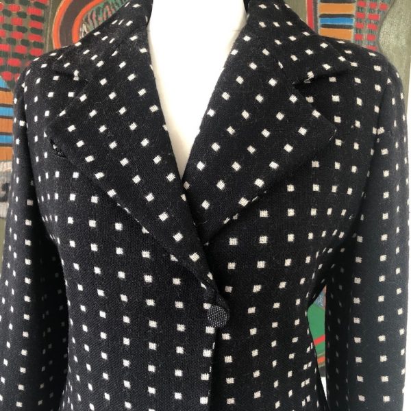 EMPORIO ARMANI Vintage Blazer Black White Runway Collection Jacket 1980s - Image 2