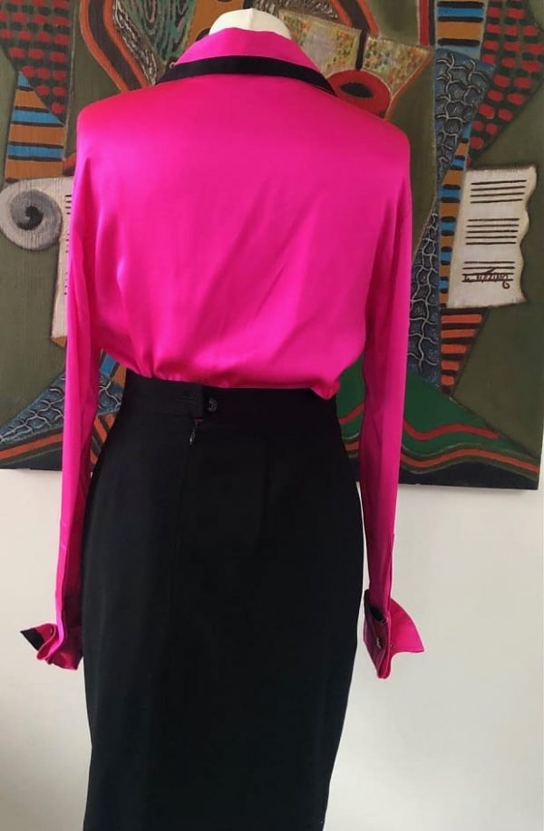 ESCADA COUTURE Vintage Draped Wrap Black Skirt 1980s - Image 9