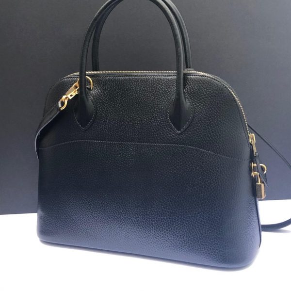 HERMÈS Handbag Bolide Hermès Leather Black GHW Vintage W/Box - Image 5